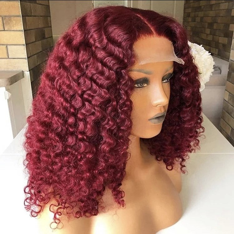 Burgundy  wet wave wig