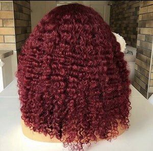 Burgundy  wet wave wig