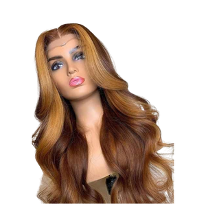 Lace front Ombre honey brown wig with highlights