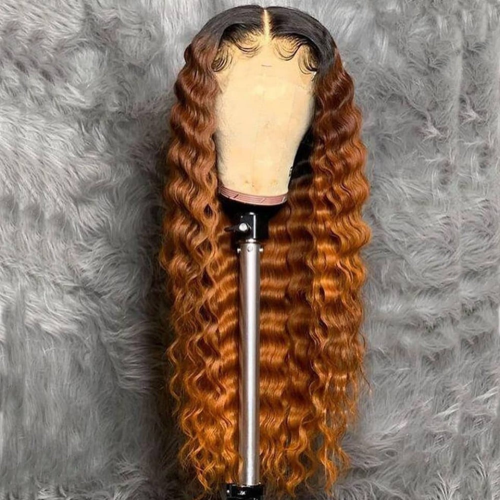 Two toned colour 1b/honey blonde deep wave